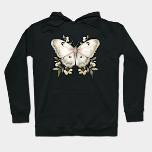 Elegant beige moth with leaf details Hoodie